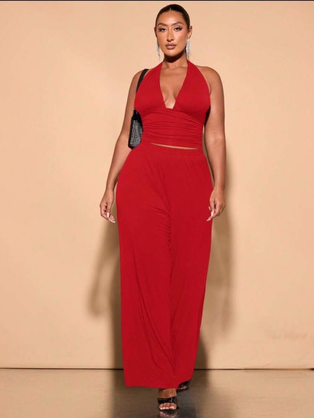 Red Halter & Wide-Leg Set